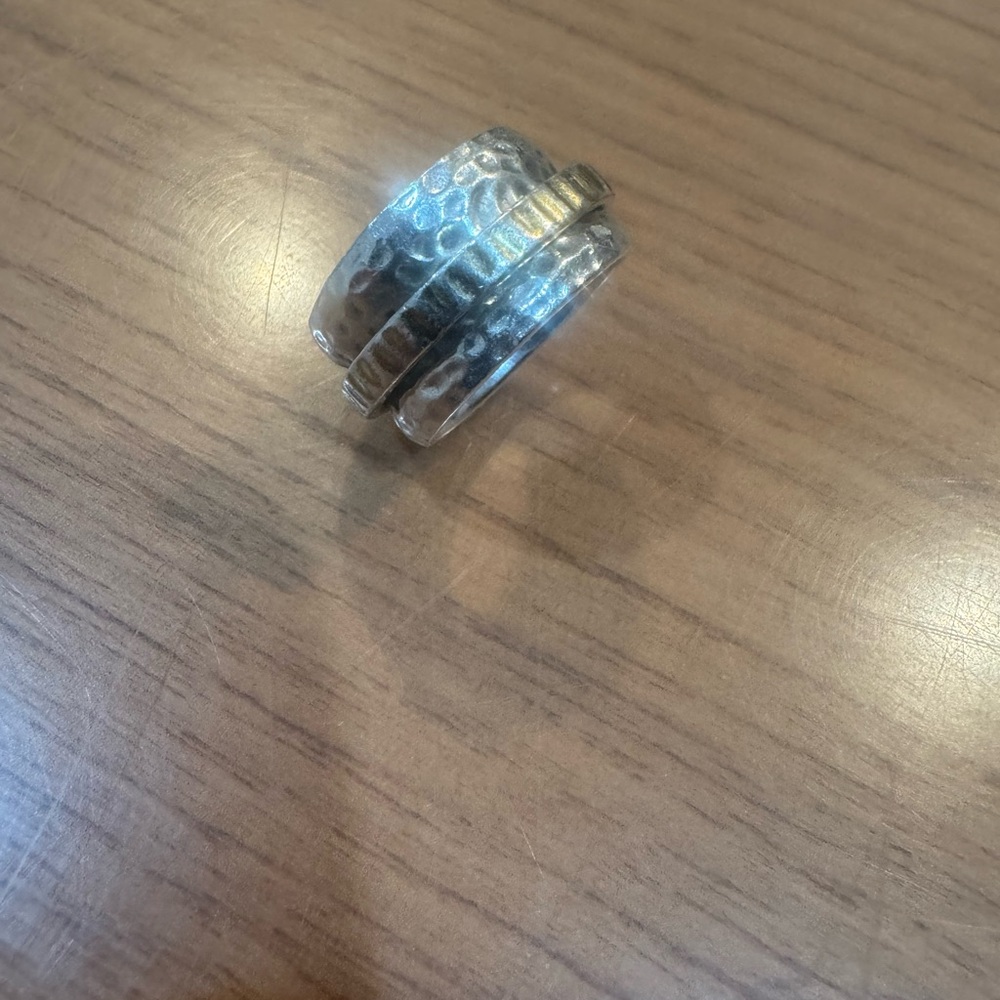 Silpada Hammered Sterling Silver Two-Tone Ring